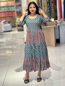 Floral Print Pattern Pure Cotton Kurta | OS462
