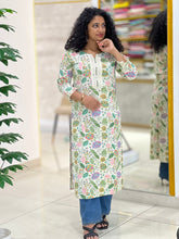 Floral Print With Lace Detailed Flex Cotton Kurta | YOC150