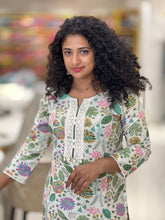Floral Print With Lace Detailed Flex Cotton Kurta | YOC150
