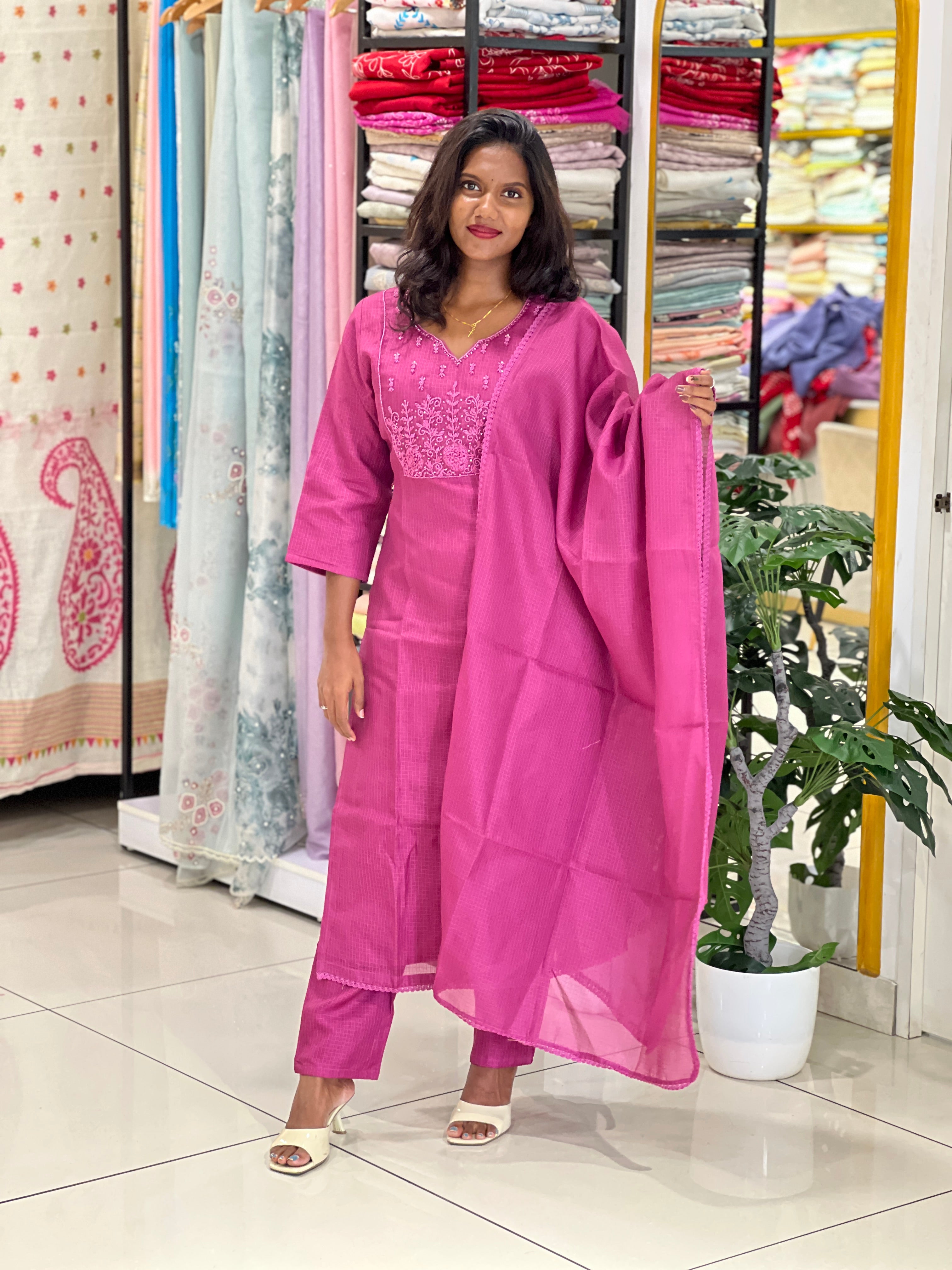 Party Wear Handwork Kota Salwar Set | SLM209