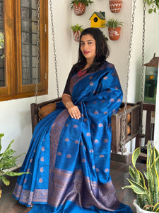 Antique Zari Weaving Raw Silk Saree | BHH119