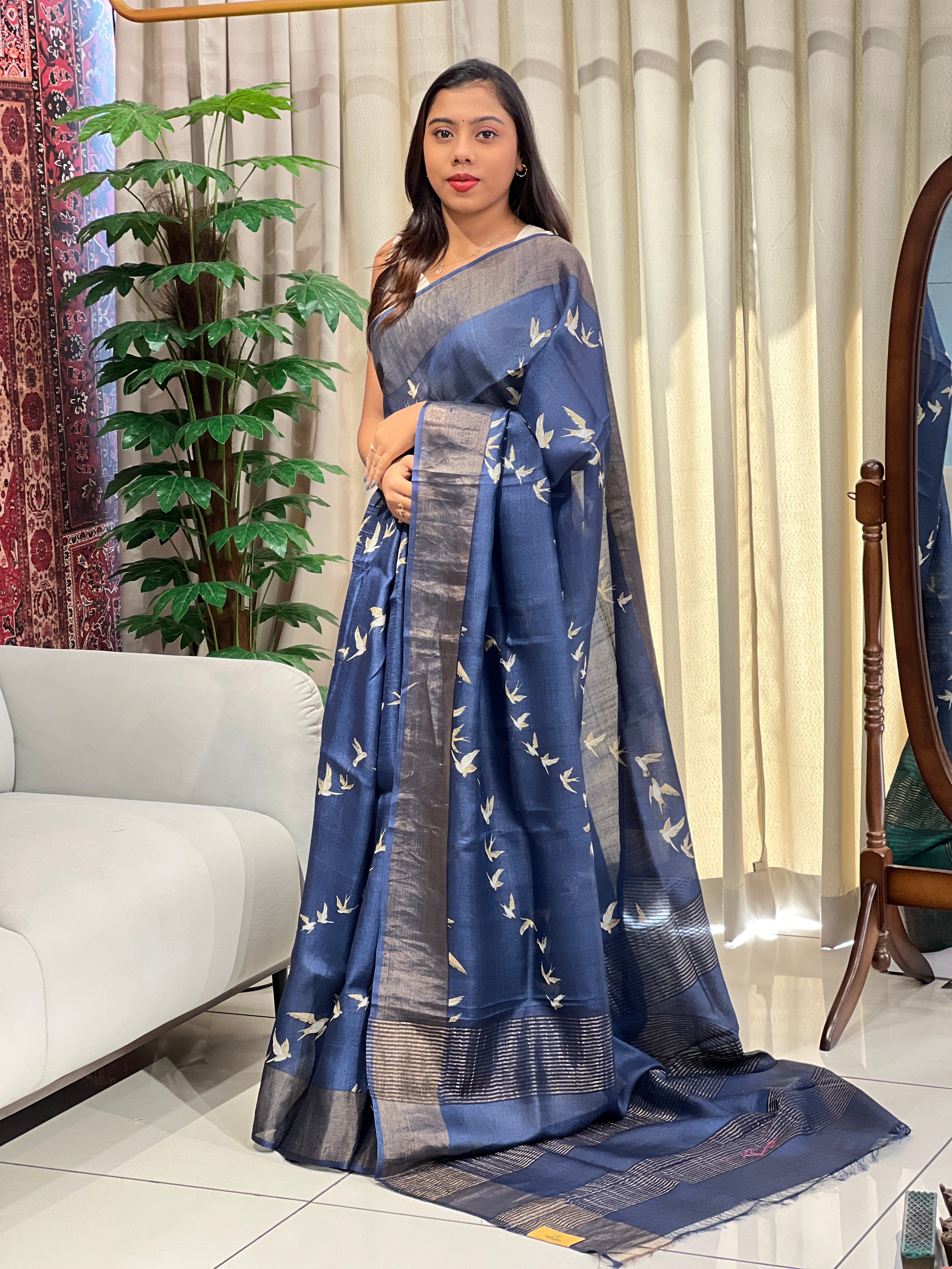 Digital Printed Pure Tussar Saree | RGD1030