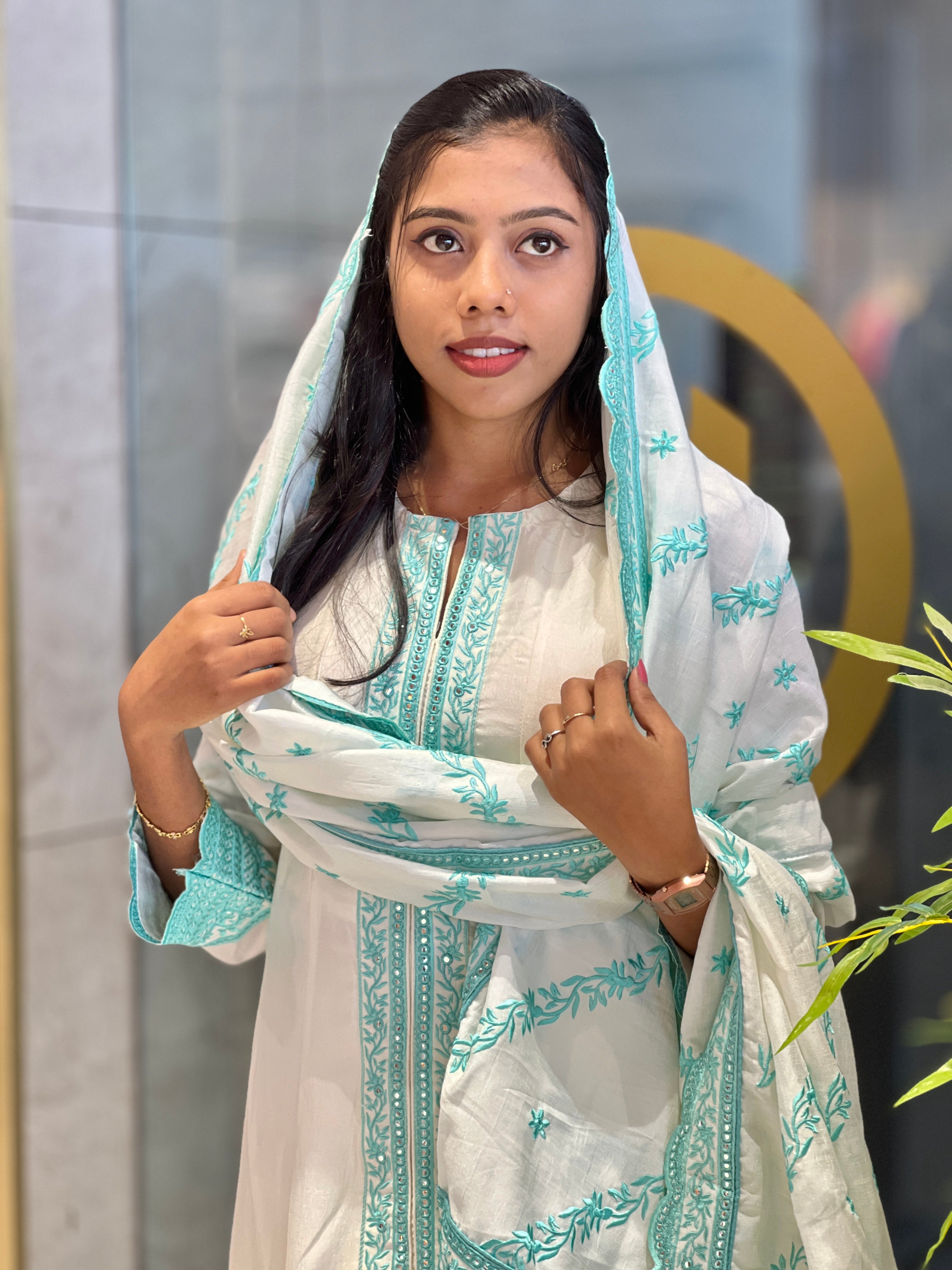 Floral Embroidery Crape Kurta Set | SAD113