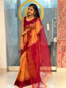 Block Printed Supernet Kota Saree | SF1309