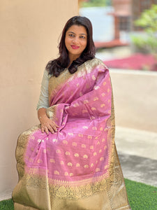 Banarasi Pattern Bhagalpuri Linen Saree | SK227