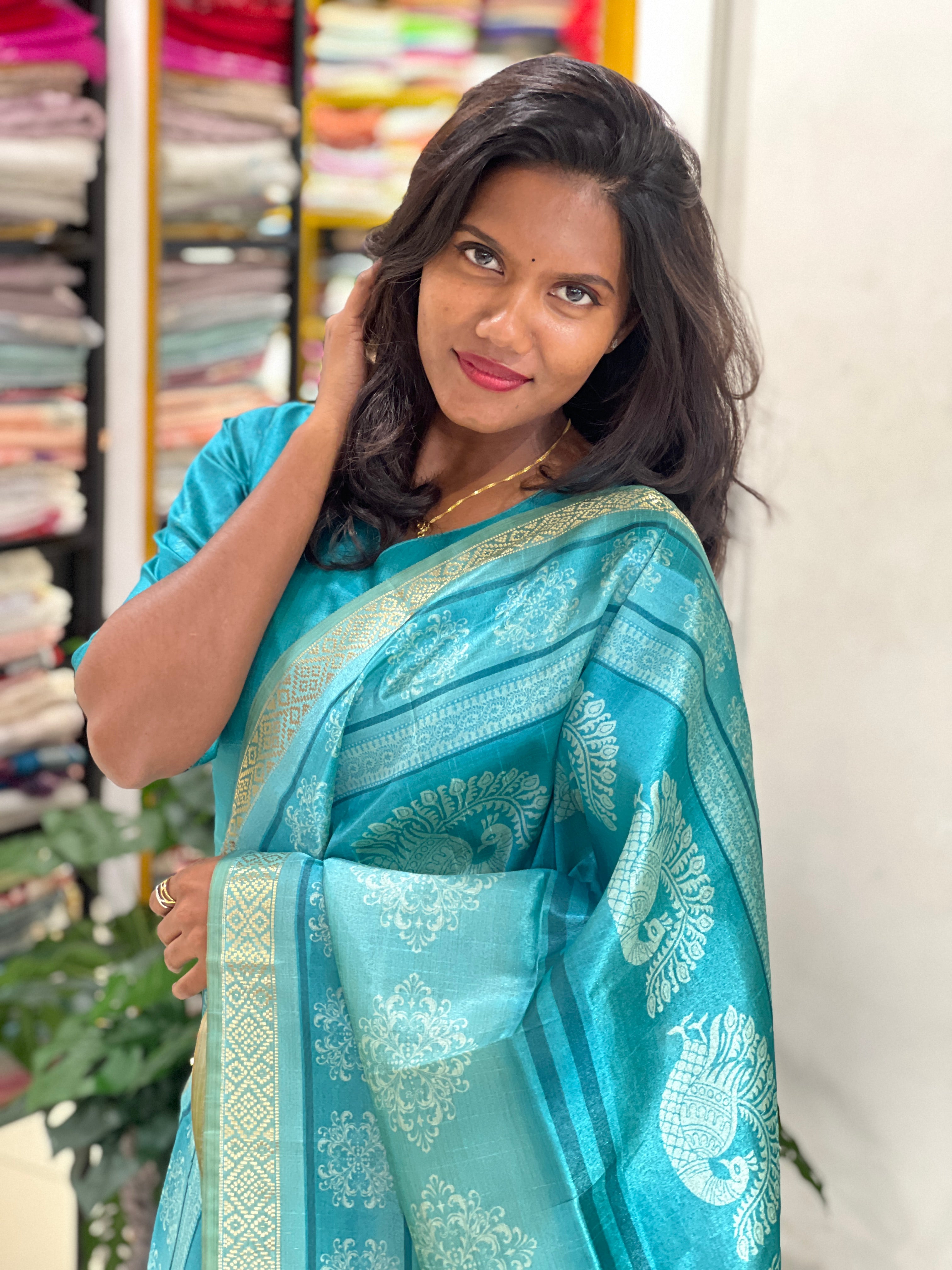 Multi Colour Digital Printed Tussar Kurta Set |SLM205