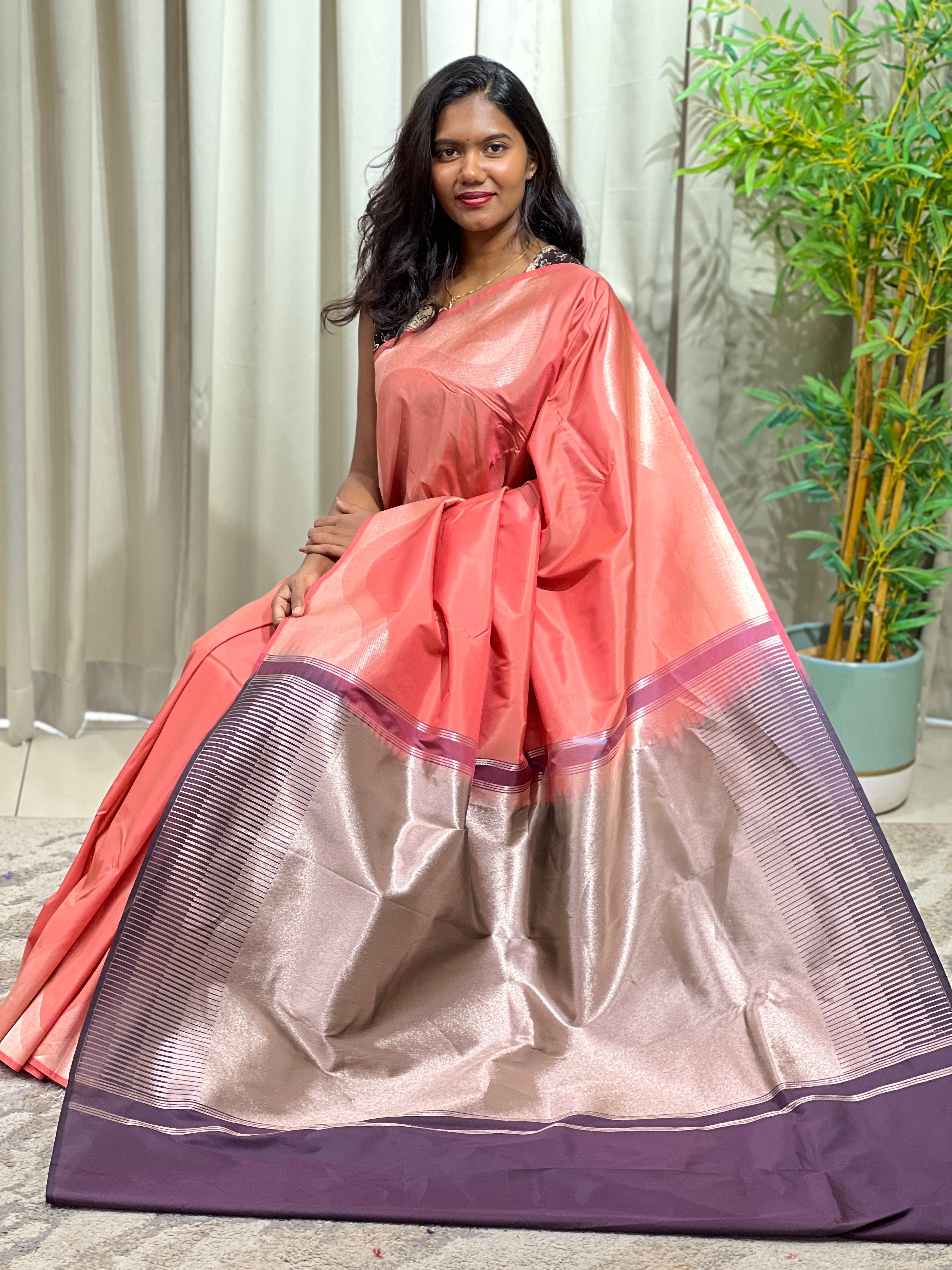 Lehar Pattern Semi Soft Silk Saree | RVS202