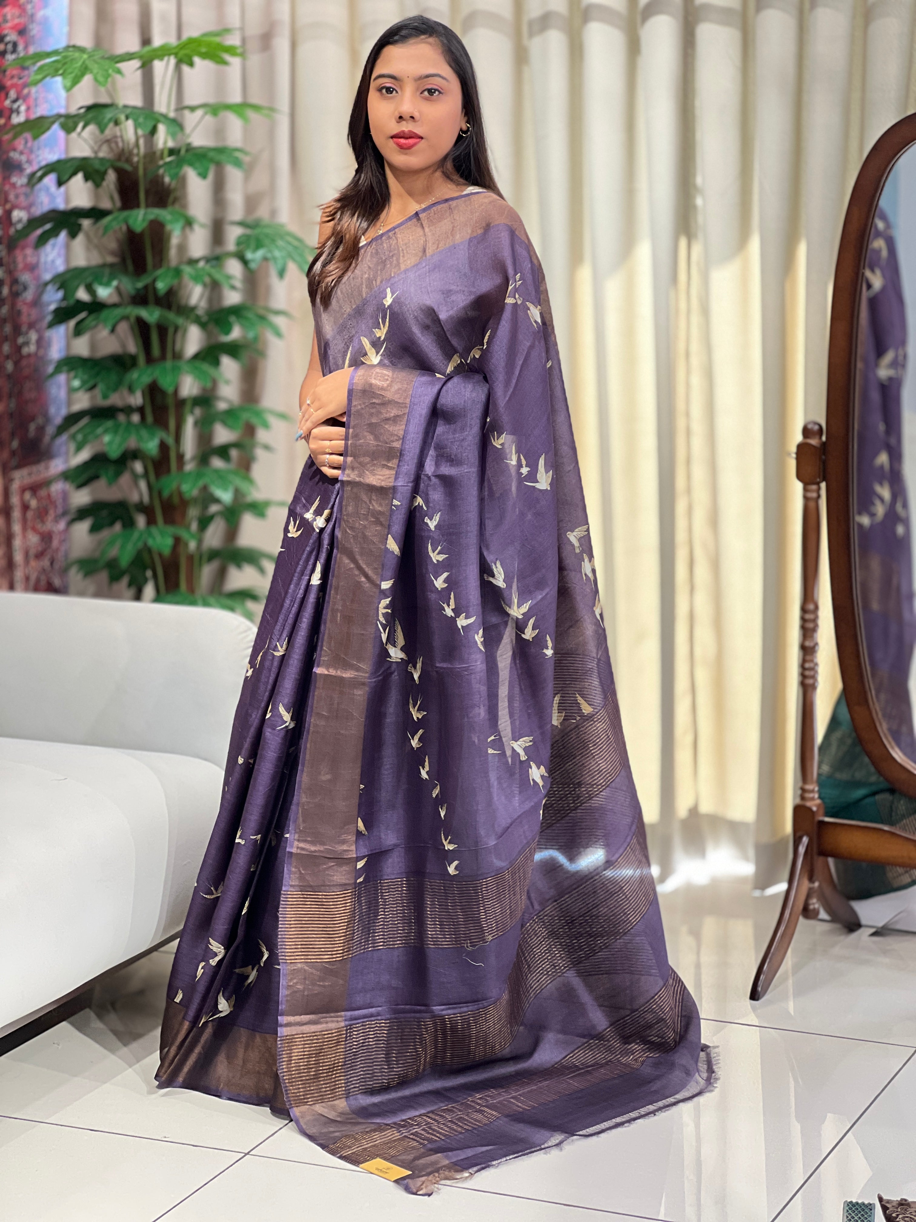 Digital Printed Pure Tussar Saree | RGD1032