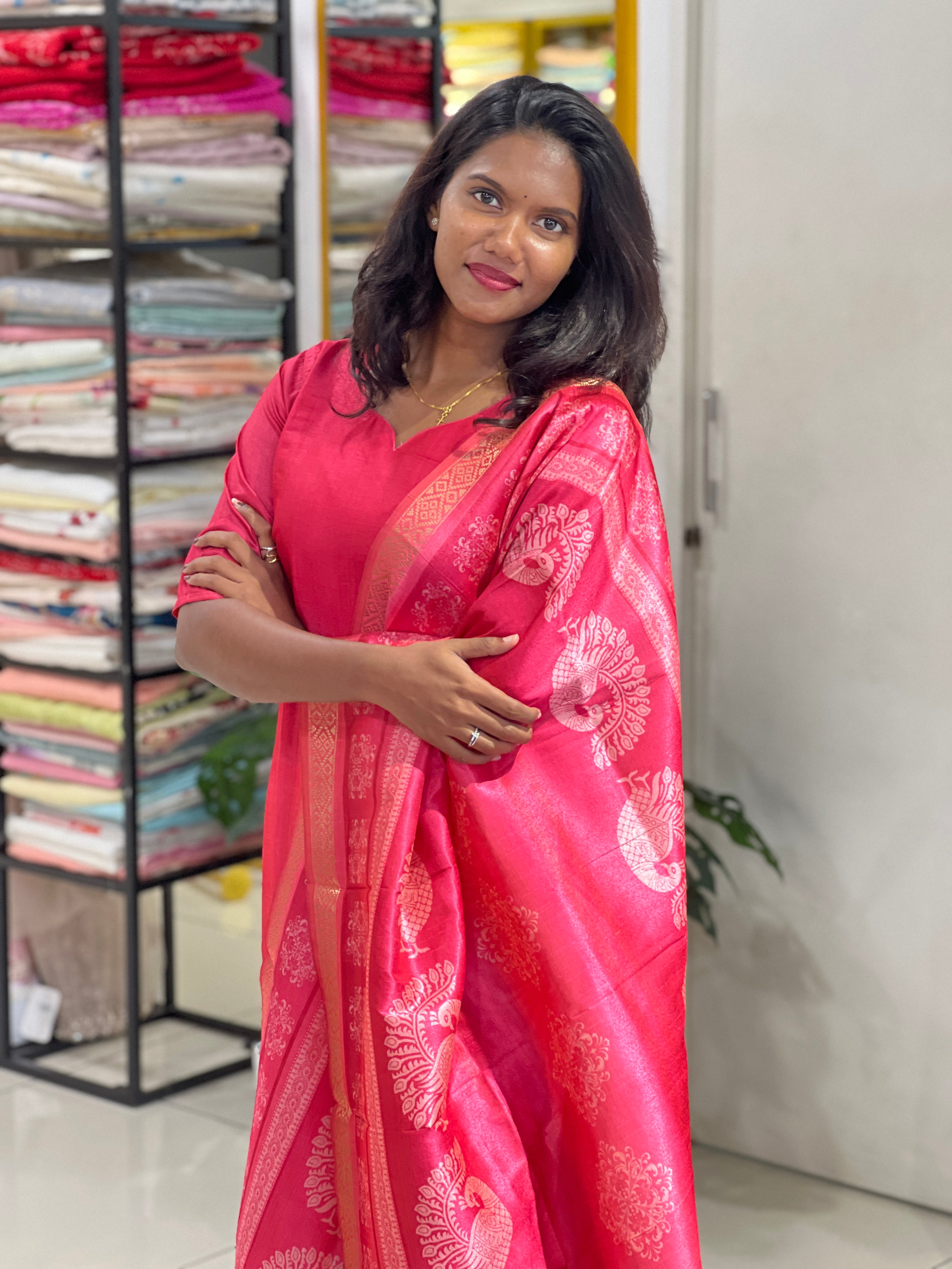 Multi Colour Digital Printed Tussar Kurta Set |SLM204