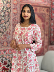 Floral Printed Cotton Kurta | NCF224