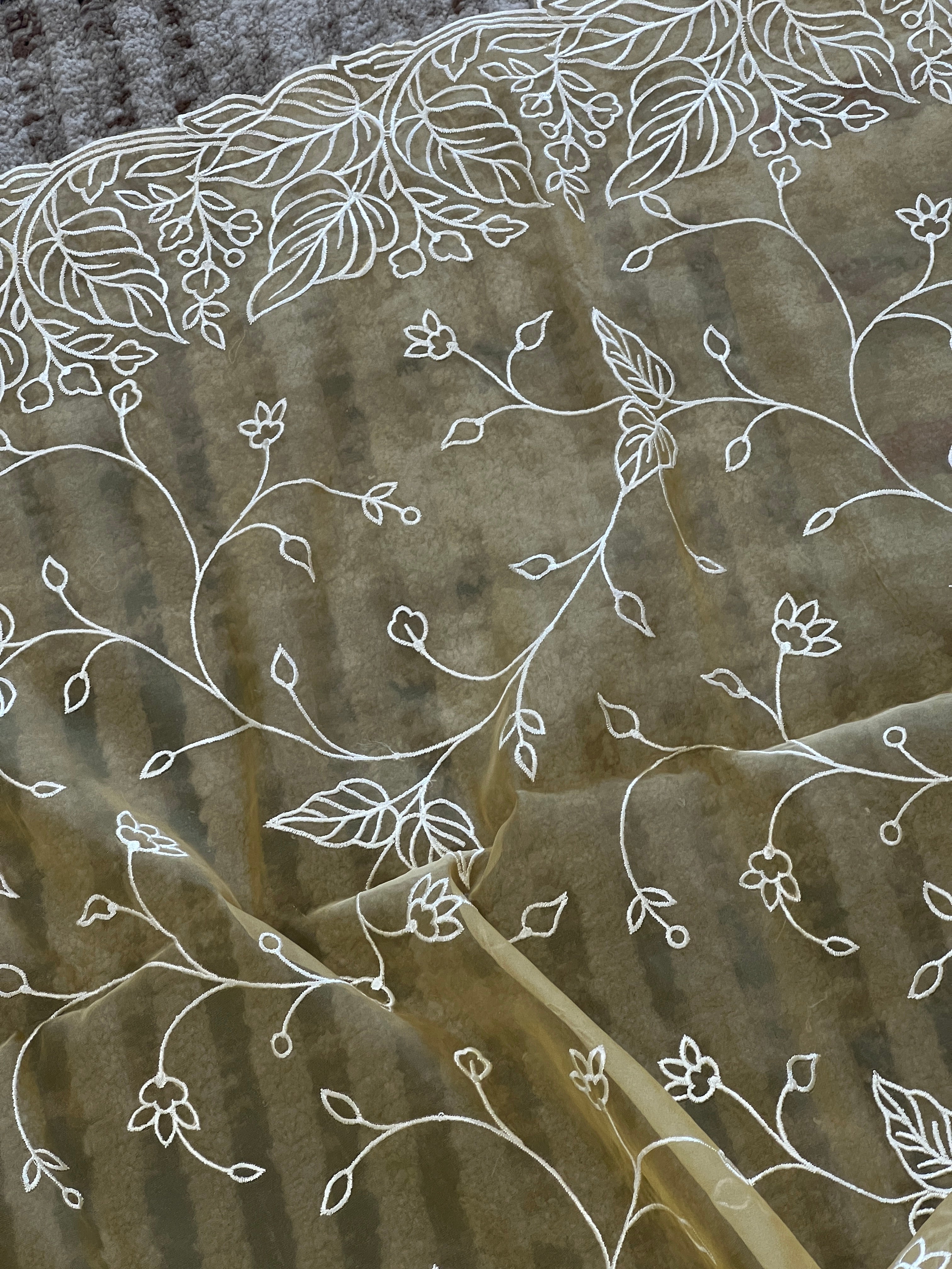 Machine Embroidered Organza Saree | BLD707