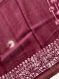 Batik Printed Chanderi Silk Saree | RGD393