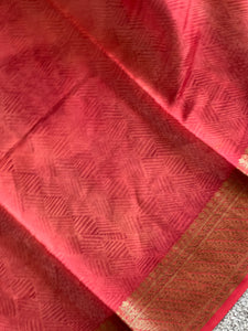 Block Printed Chanderi Silk Saree With Banarasi Borders | RGD502