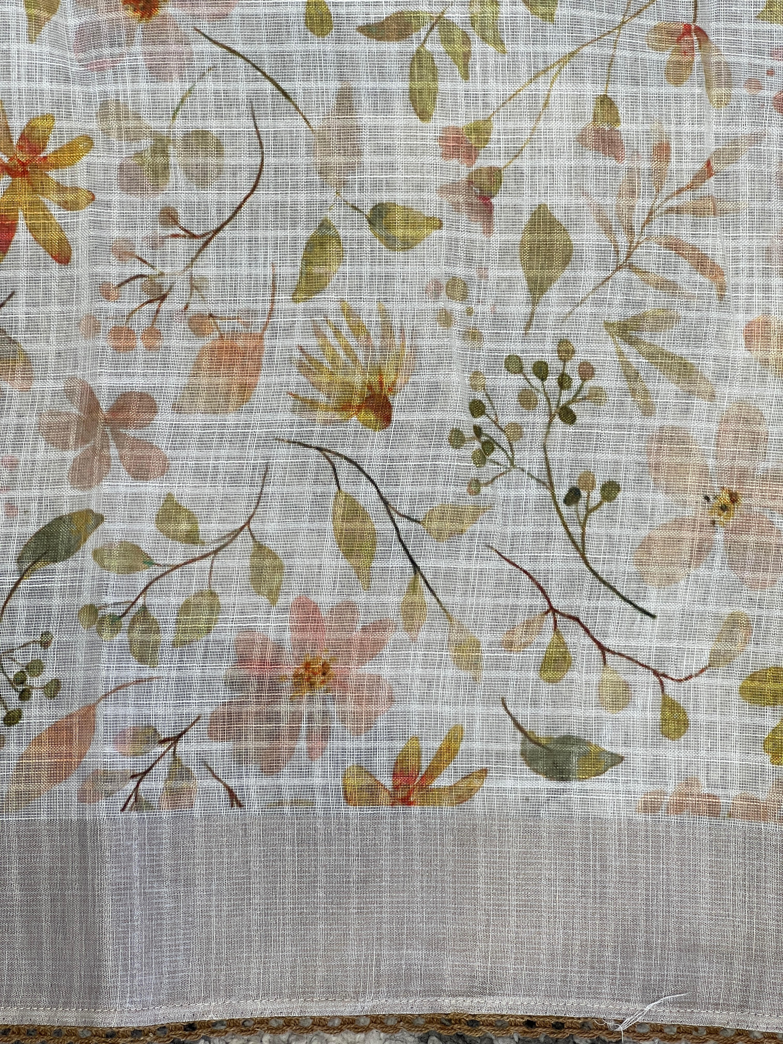 Floral Digital Printed Semi Linen Saree | YNG782