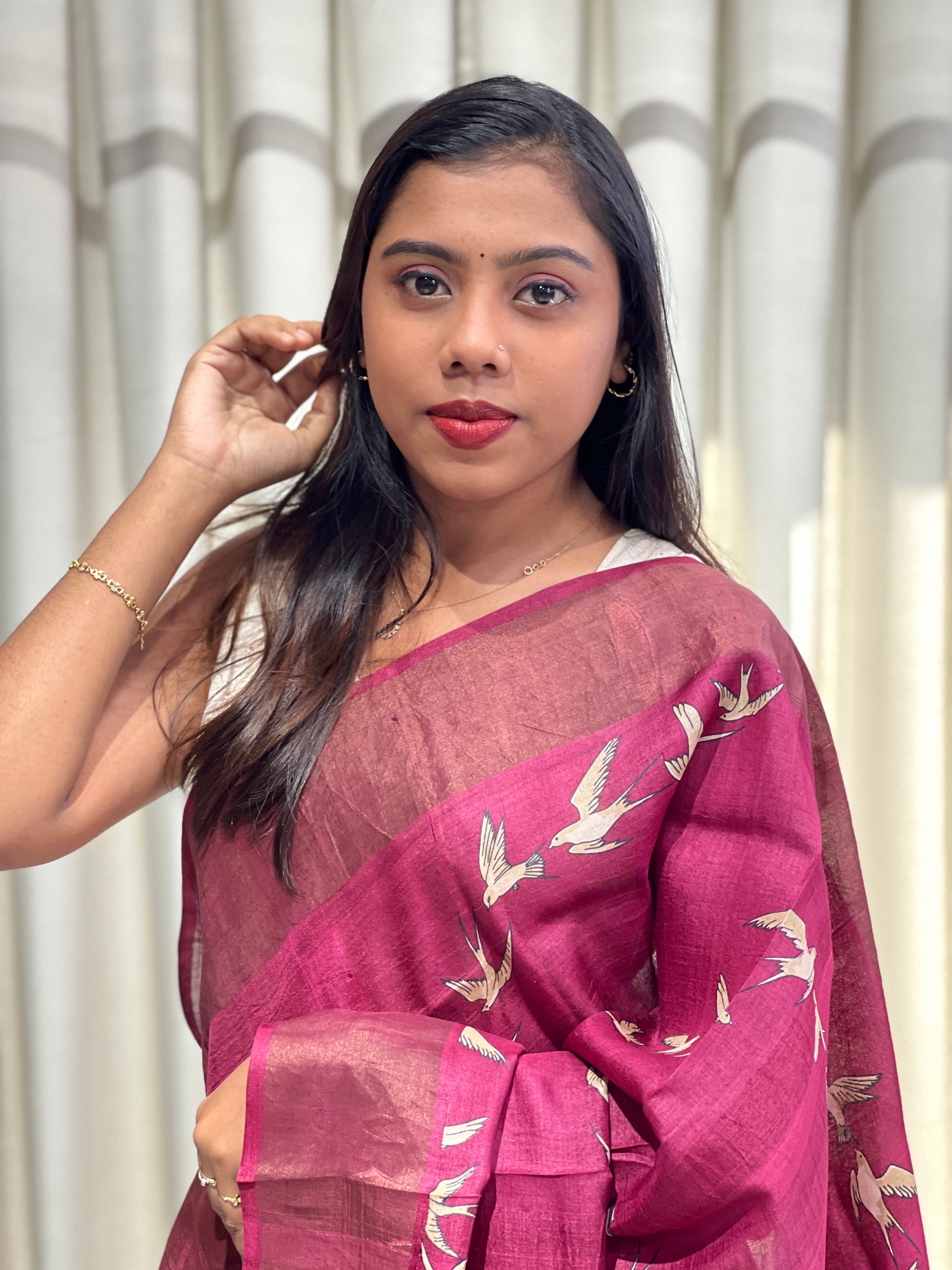 Digital Printed Pure Tussar Saree | RGD1034