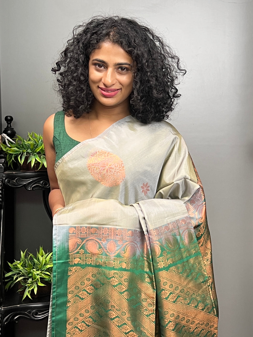 Floral Design Semi Silk Saree | KRK324