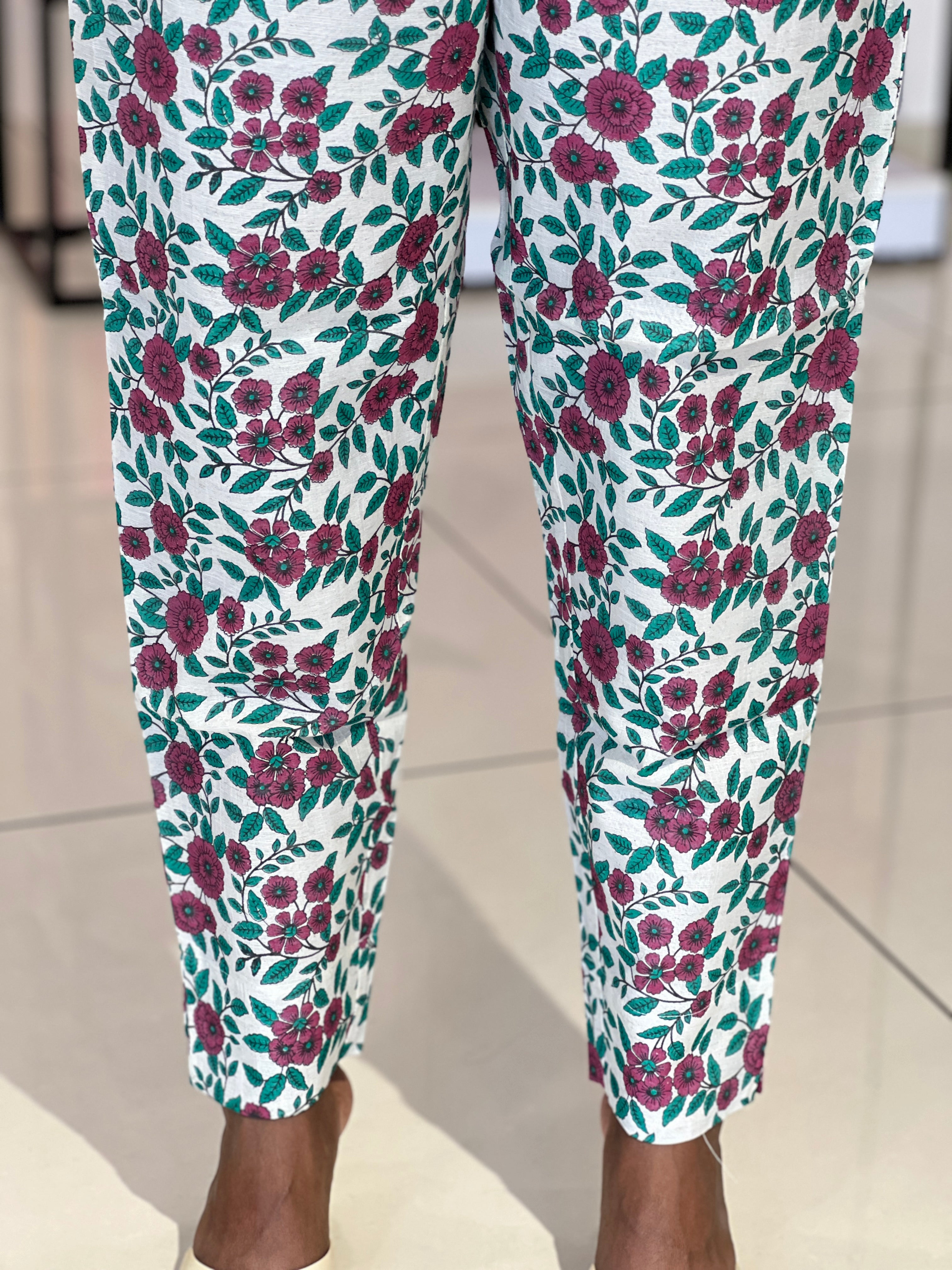 Floral Printed Chanderi Bottom | DNT1156