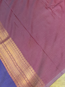 Copper & Silver Zari Weaving Semi Silk Saree | TR127