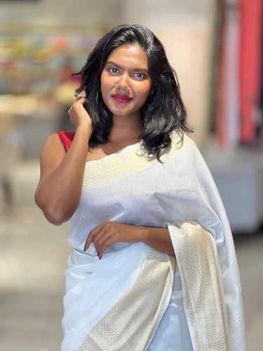 Zari Weaving Bhagalpuri Linen Saree | NHH504
