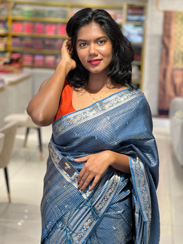 Zari Check With Buta Weaved Banarasi Silk Saree | NN326