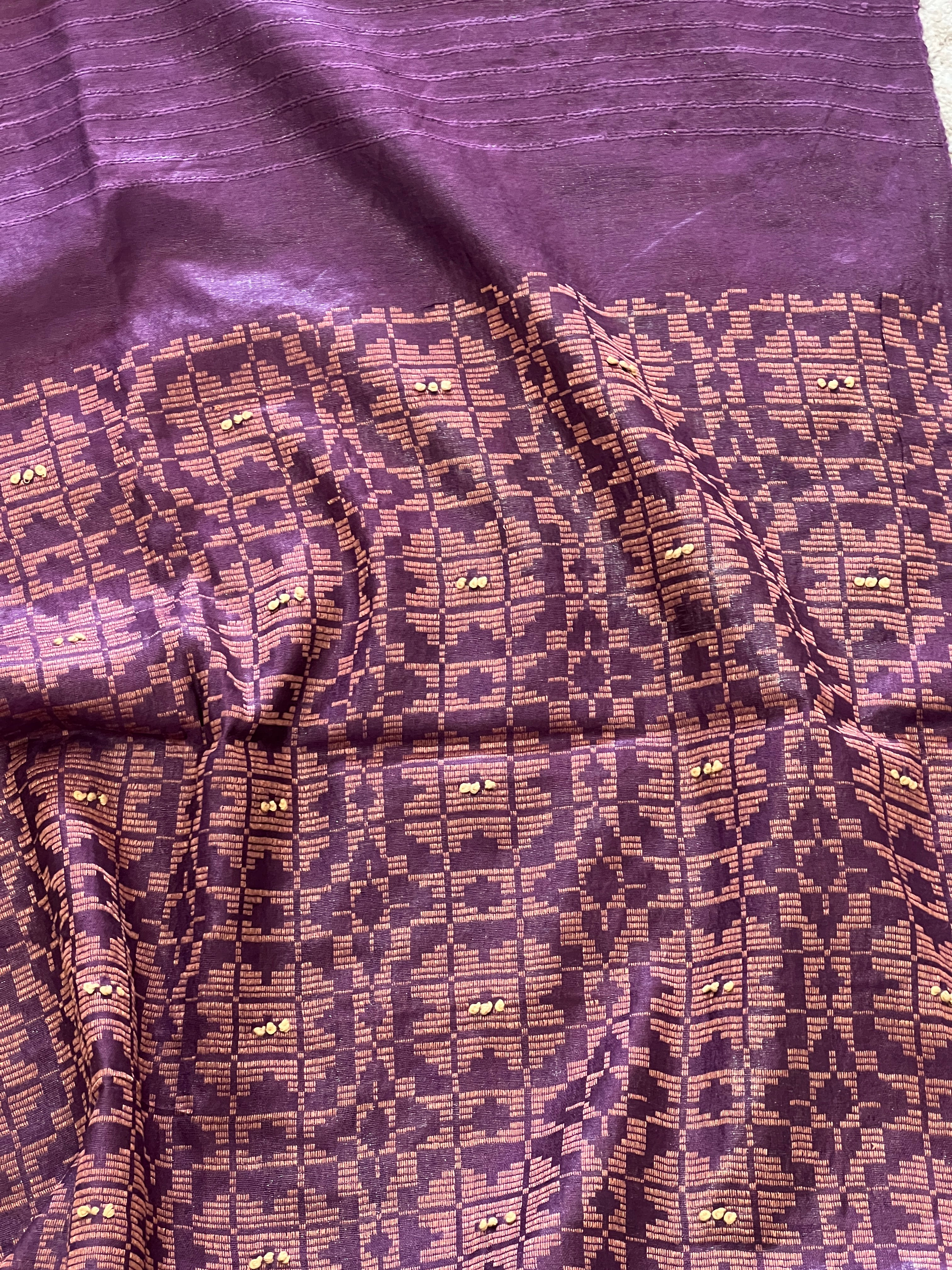 Floral Embroidery Detailed Bhagalpuri Saree | BLD700