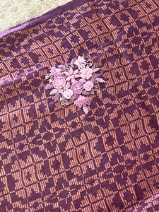 Floral Embroidery Detailed Bhagalpuri Saree | BLD700