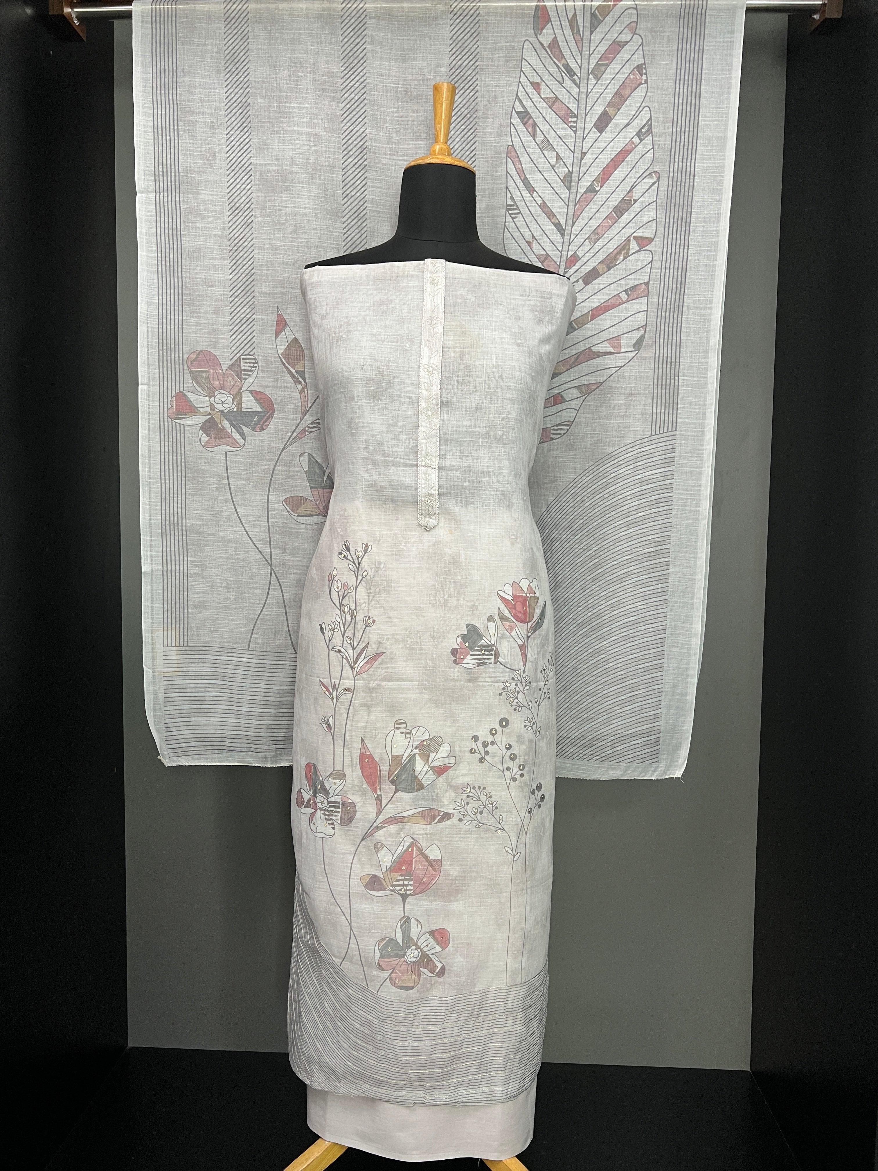 Floral Printed Linen Salwar Set | SW2251