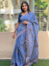 Computerized Machine Embroidery Semi Chanderi Saree | RP466