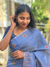 Computerized Machine Embroidery Semi Chanderi Saree | RP466