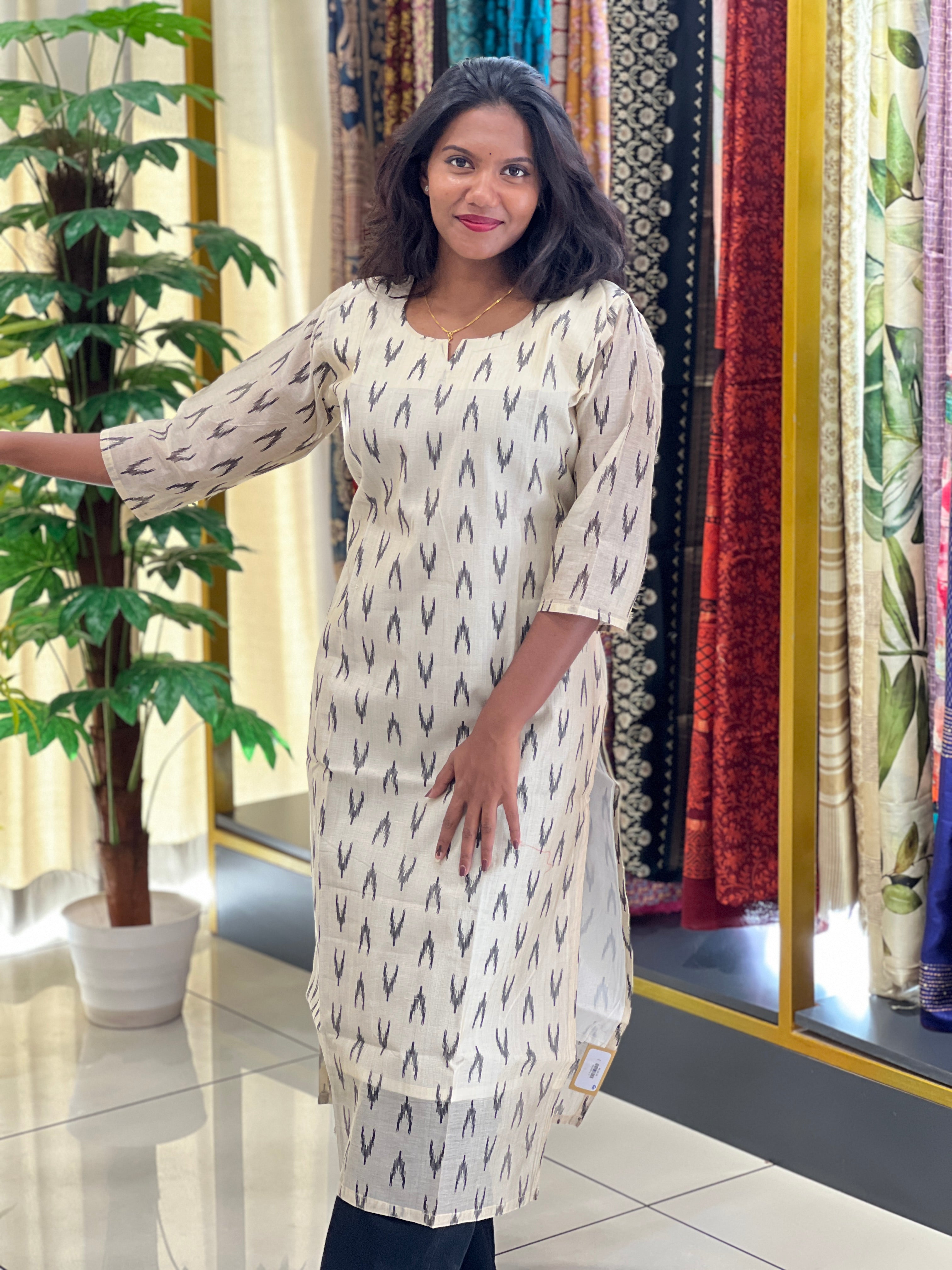 Printed Pattern Chanderi Kurta | RMLA351