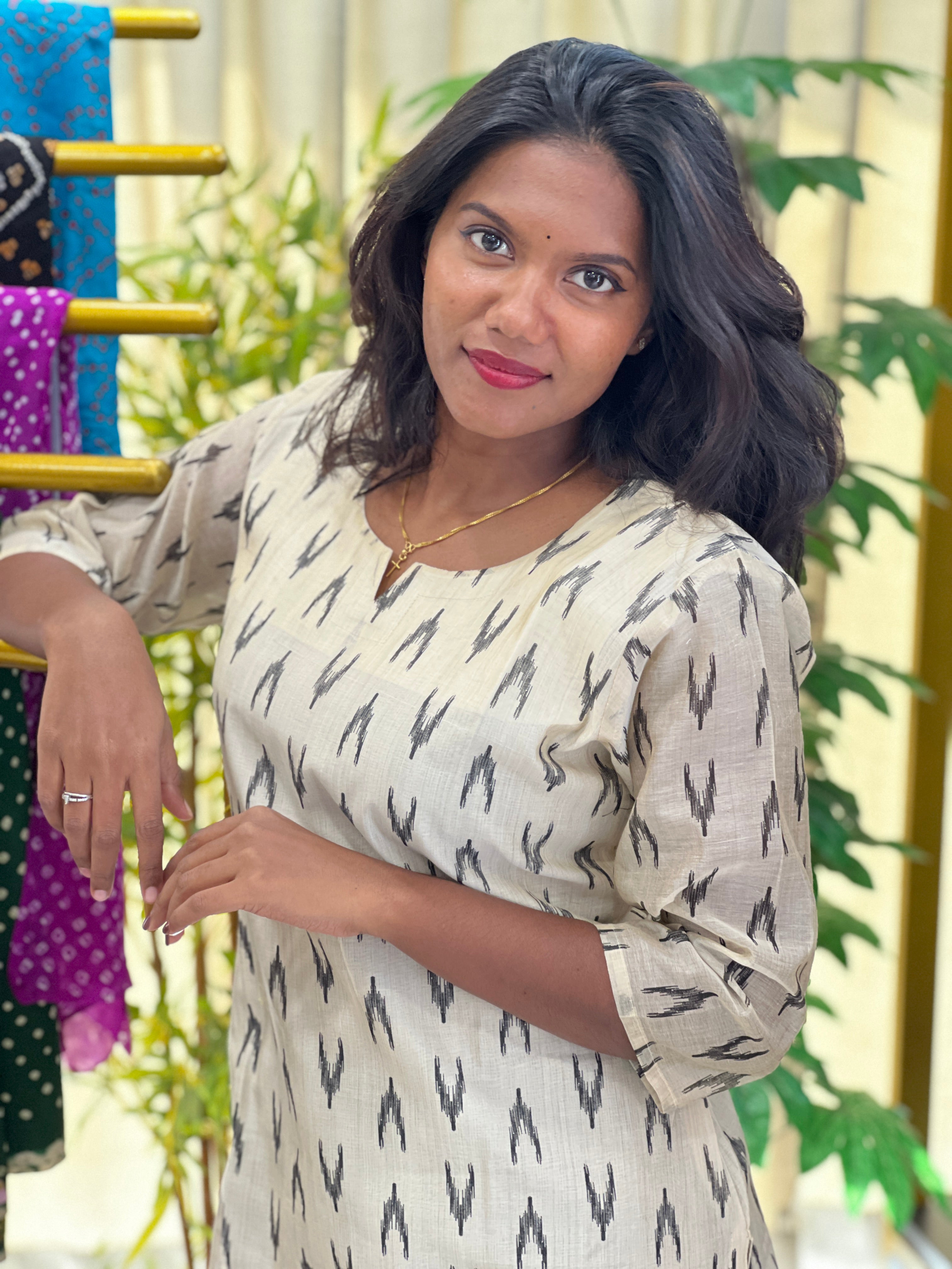 Printed Pattern Chanderi Kurta | RMLA351