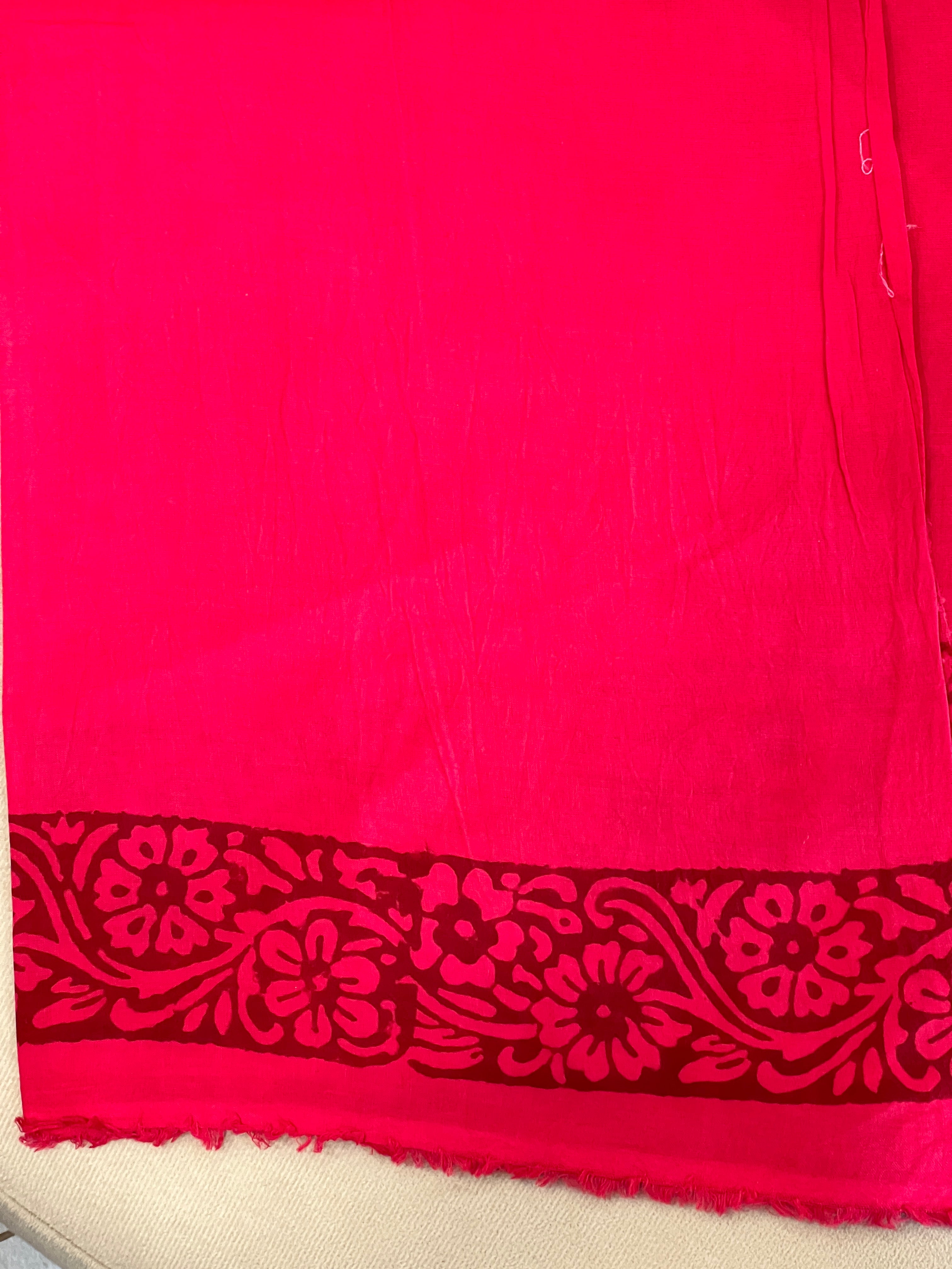 Block Printed Supernet Kota Saree | SF1307