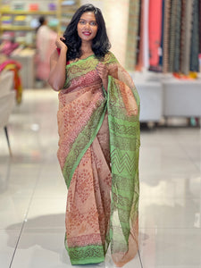 Block Printed Supernet Kota Saree | SF1322