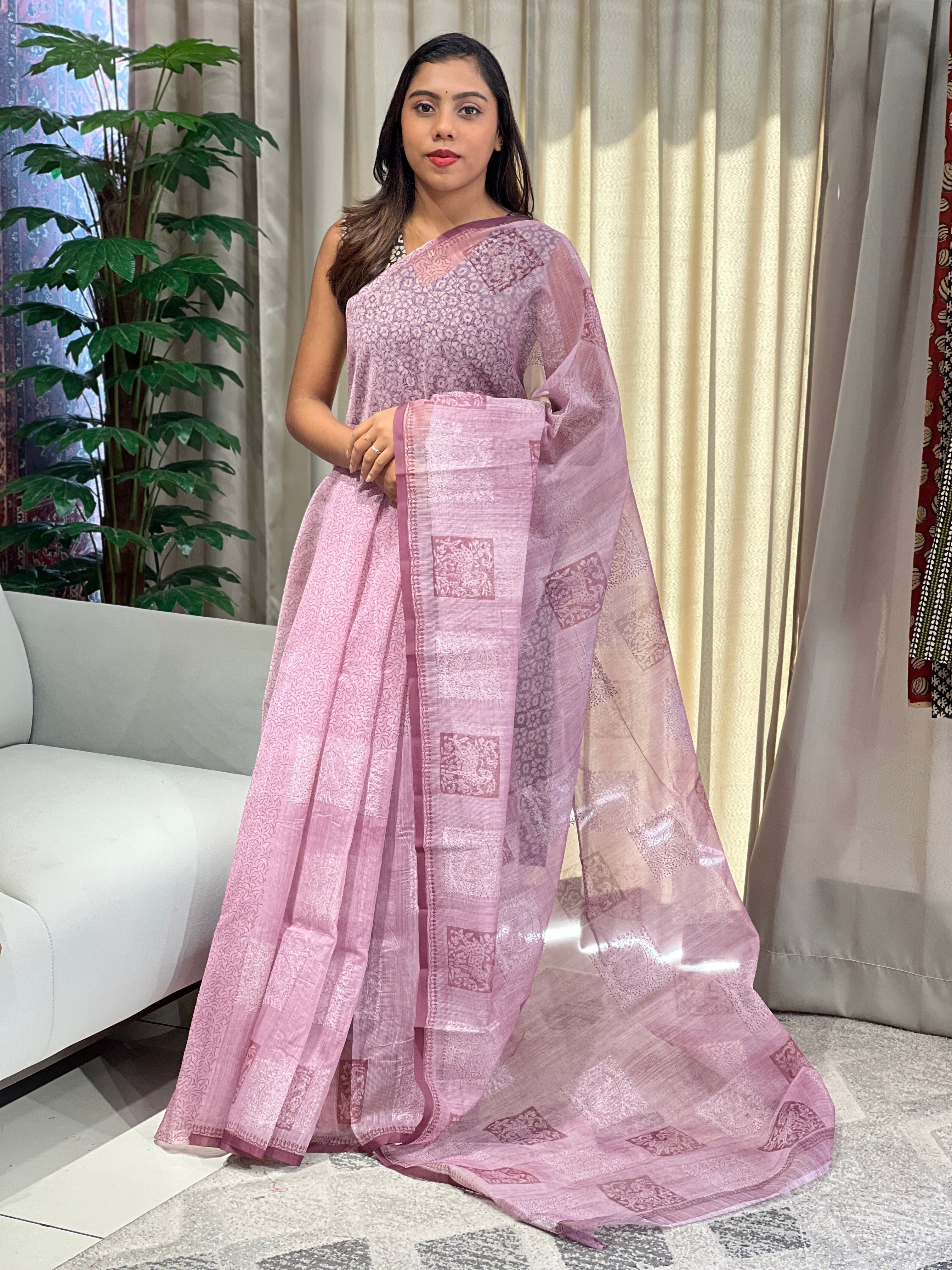 Machine Embroidery Detailed Supernet Kota Saree | YNG791