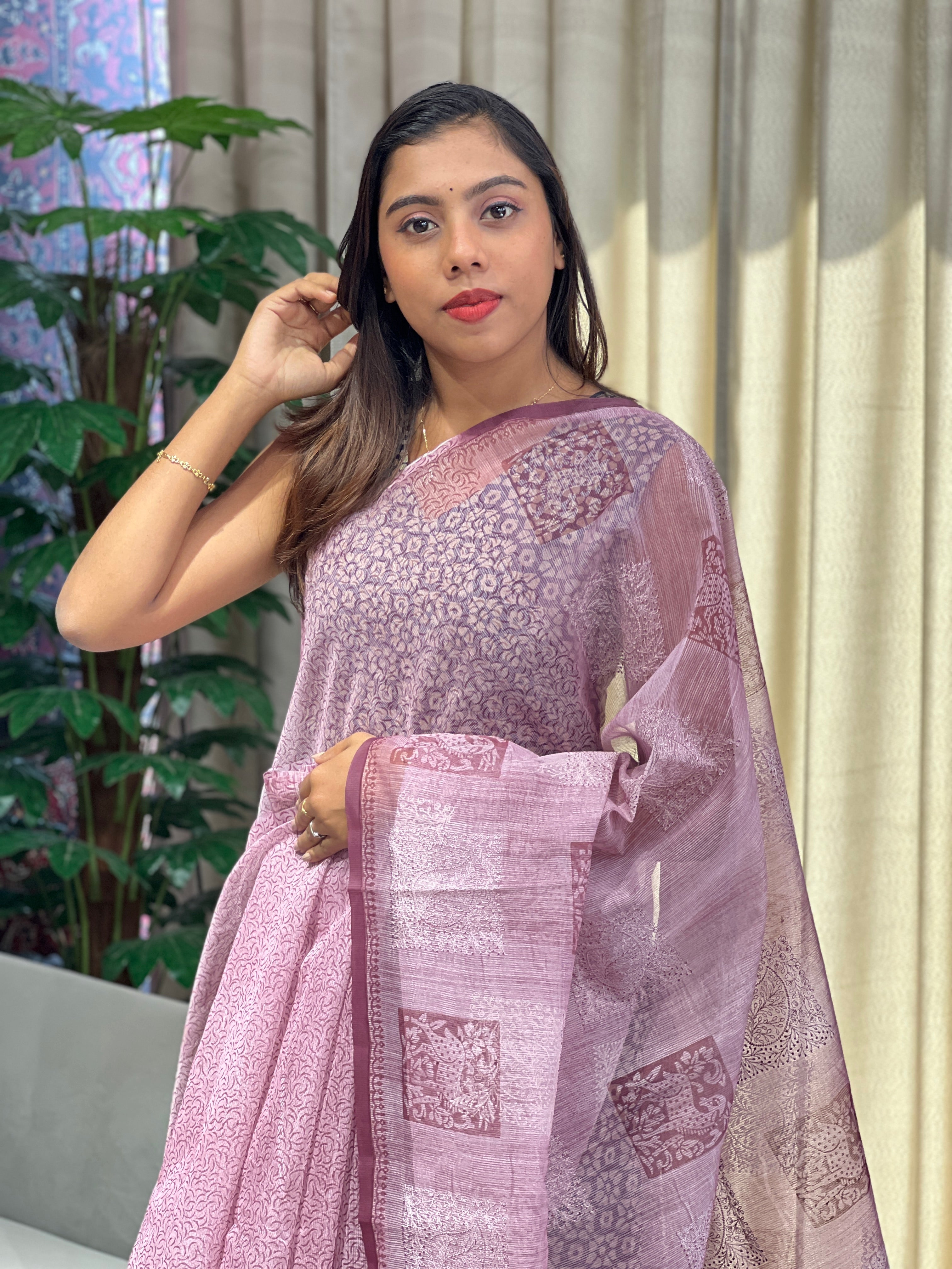 Machine Embroidery Detailed Supernet Kota Saree | YNG791