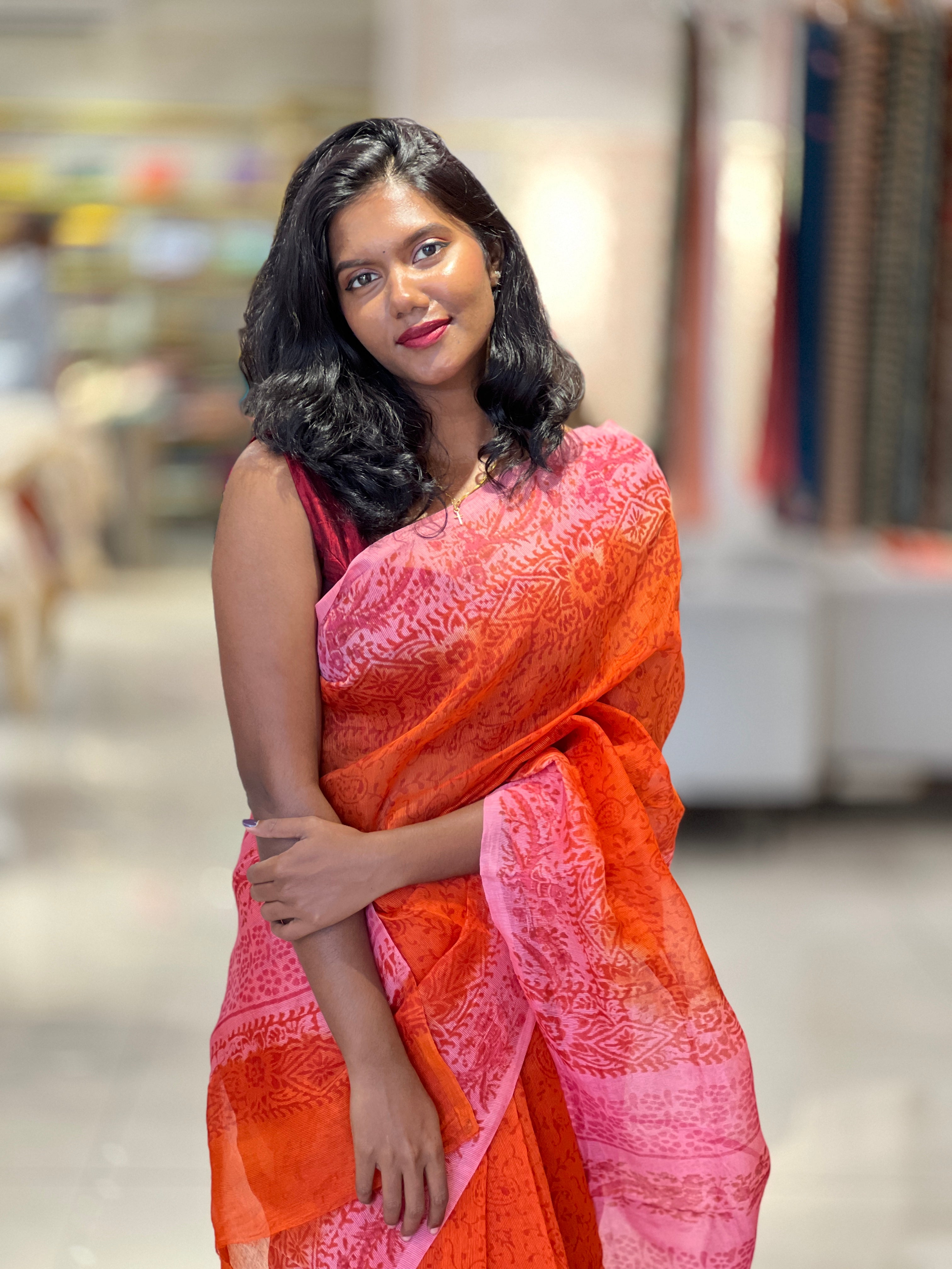 Block Print Detailed Kota Saree | SF1323