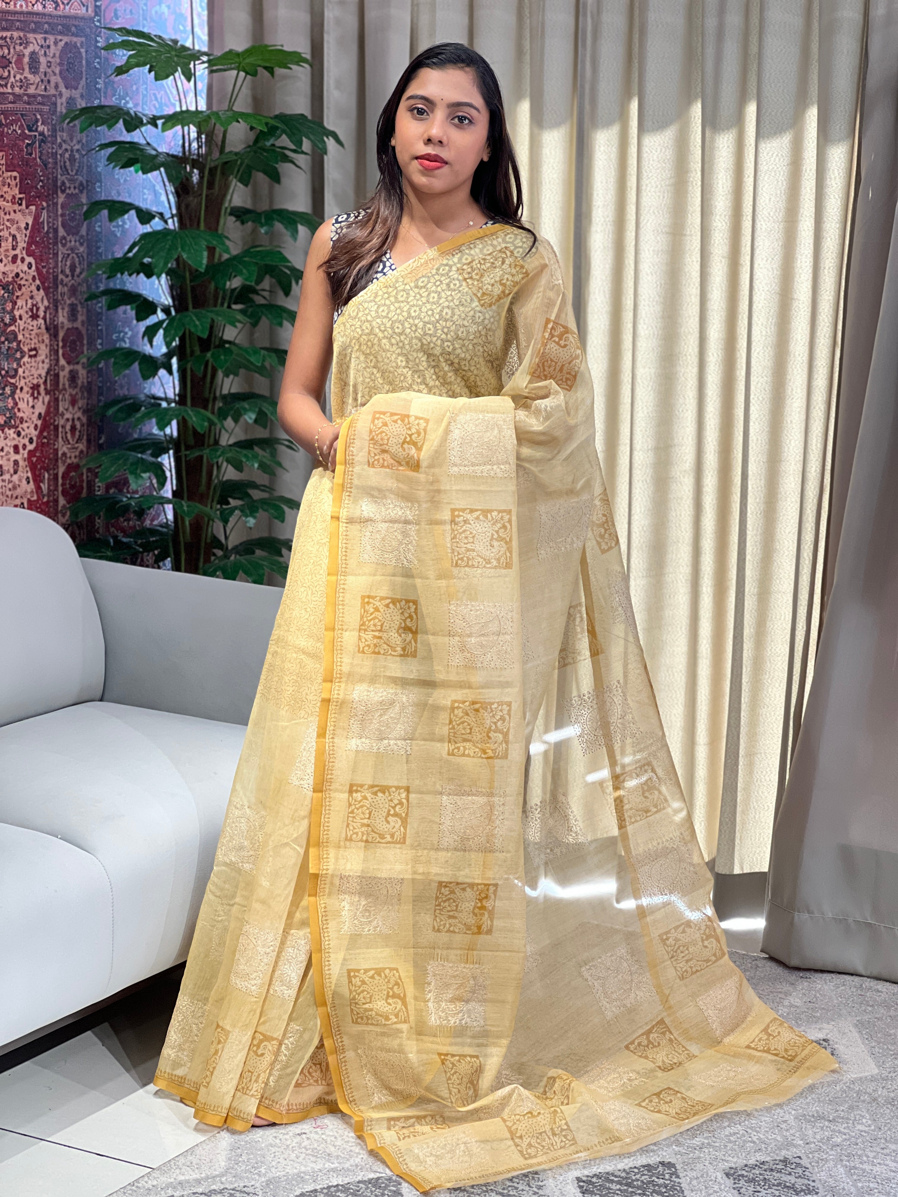 Machine Embroidery Detailed Supernet Kota Saree | YNG792