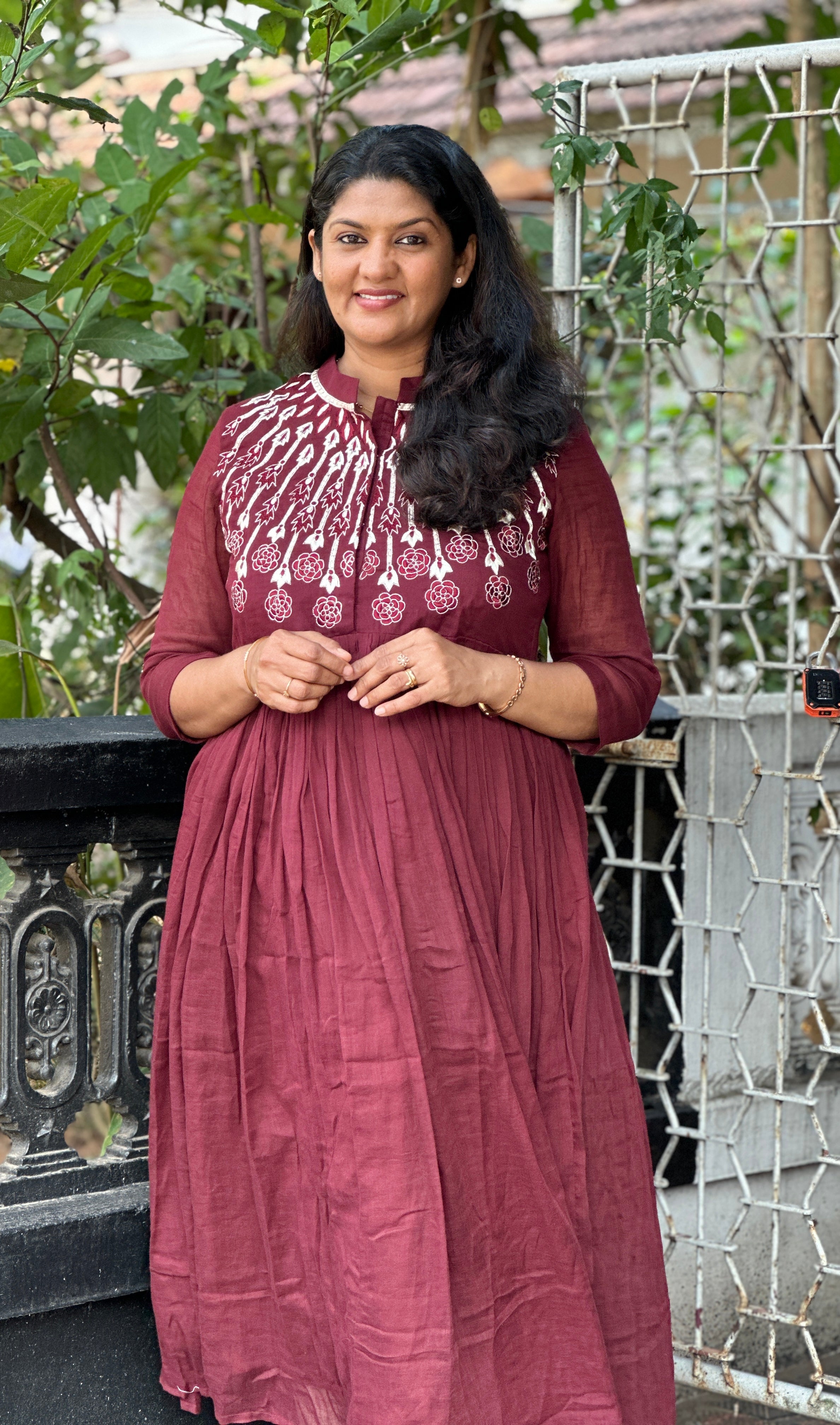 Burgundy Color Mulcotton Kurta Material | DN558