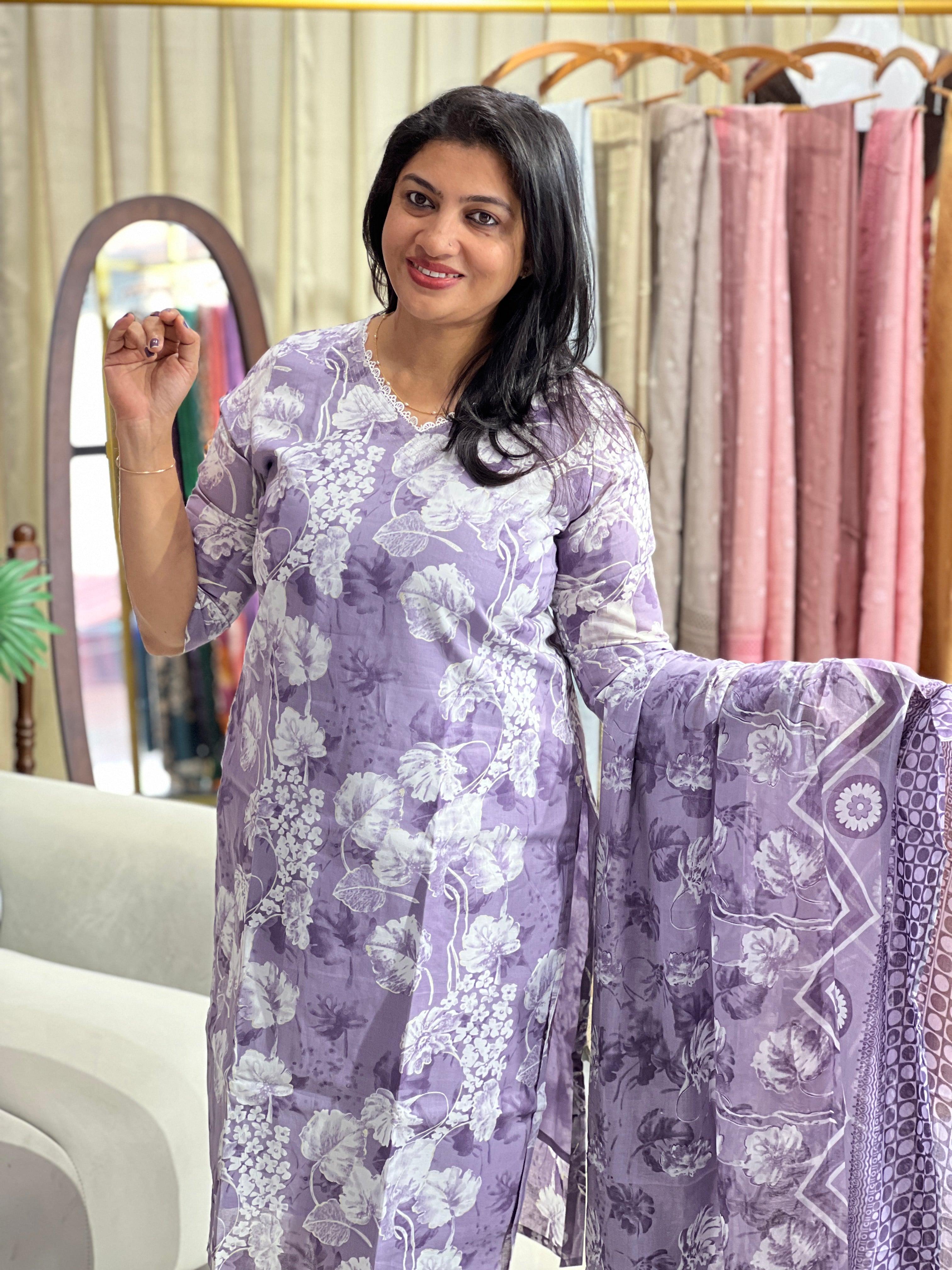 Floral Printed Cotton Kurta Set | MSN230