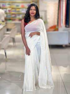 Mirror Work Detailed Organza Saree | SF1264