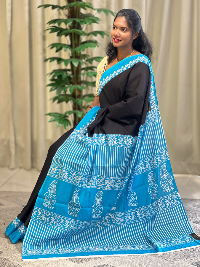 Screen Printed Cotton Saree |  VFC484