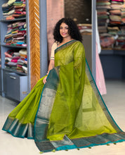 Antique Golden Zari Weaved Semi Geecha Saree | YNG361