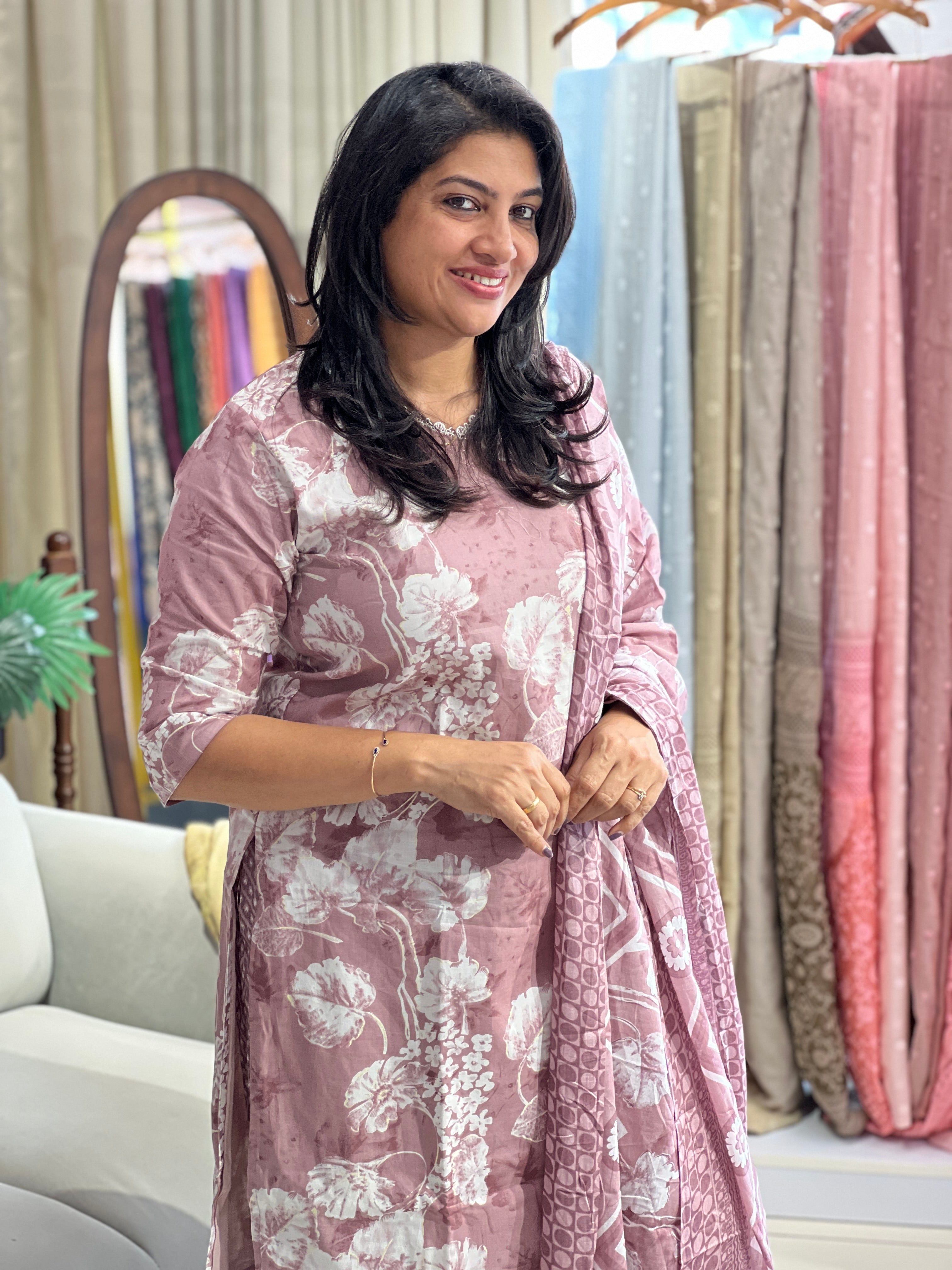 Floral Printed Cotton Kurta Set | MSN229
