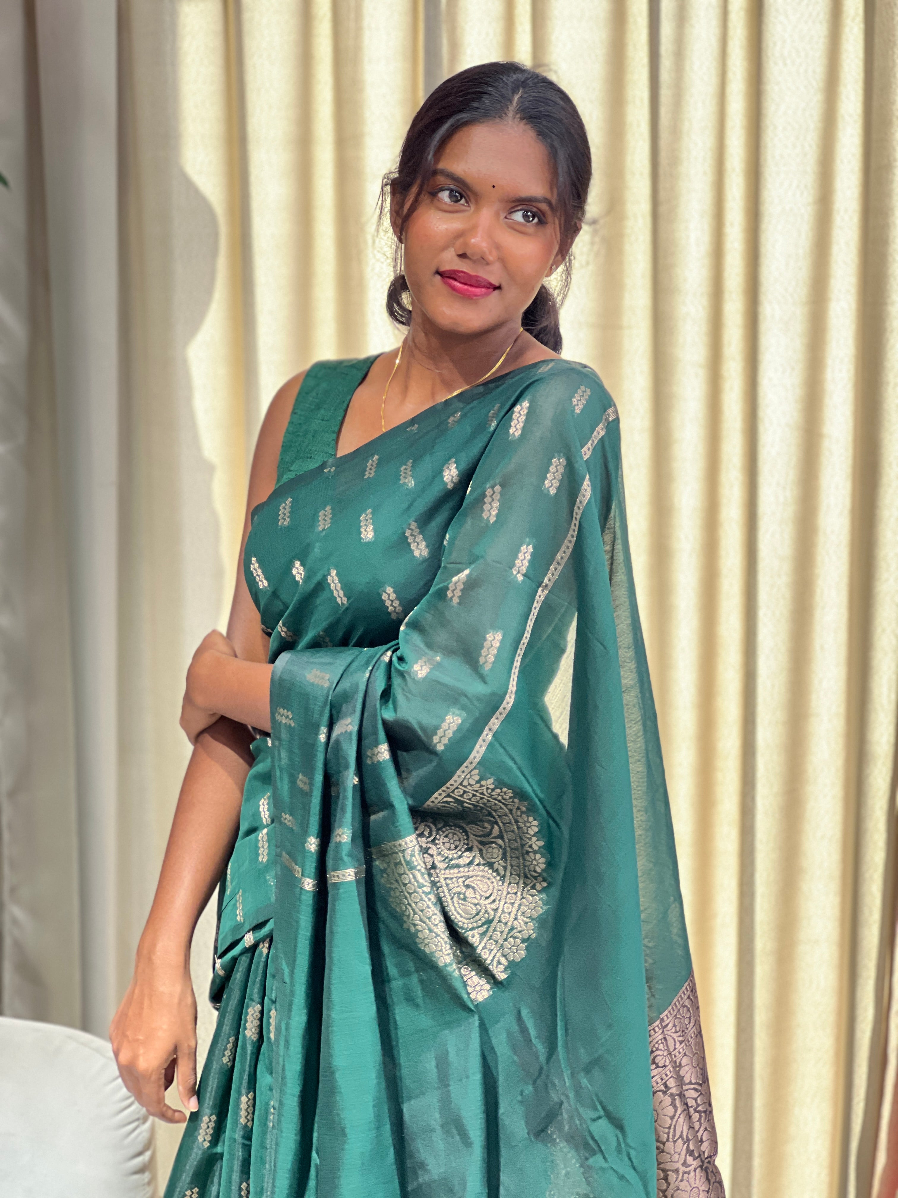 Zari Woven Cotton Silk Saree | YNG1044