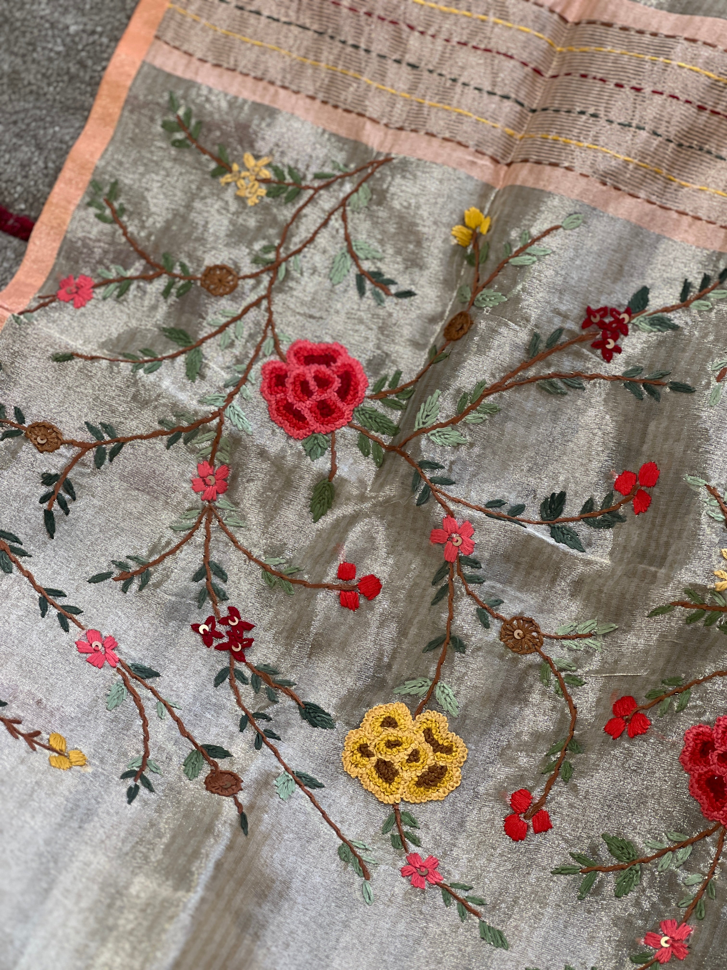 Hand Embroidery Tissue Organza Saree | BLD721