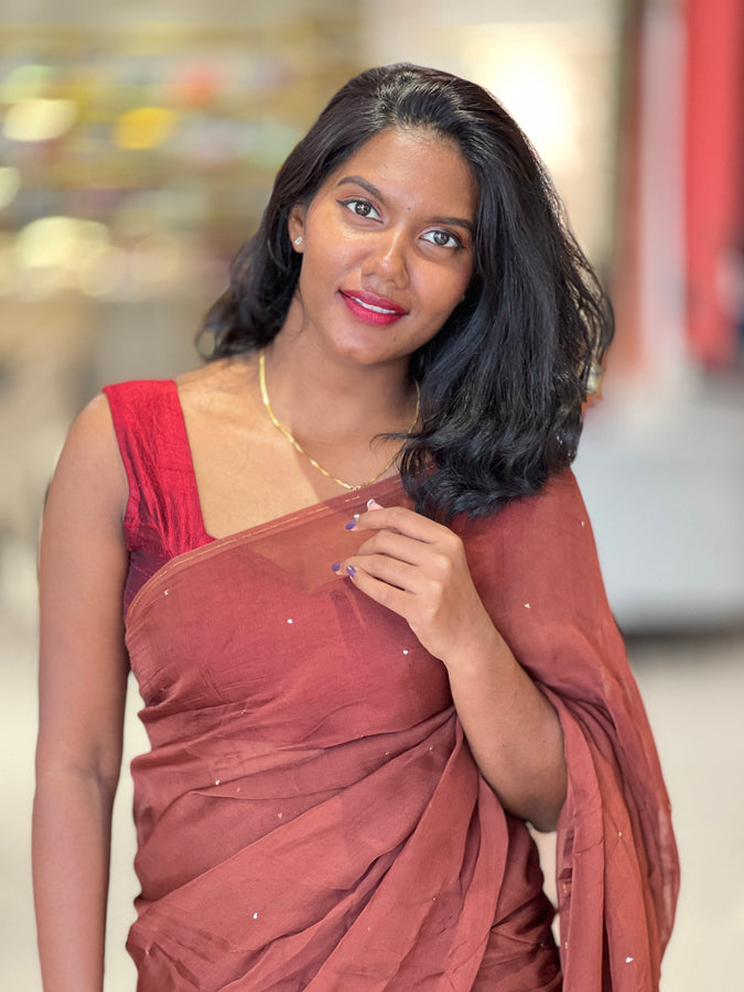 Mirror Work Detailed Organza Saree | SF1270
