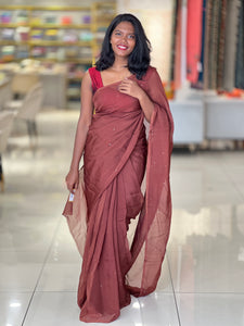 Mirror Work Detailed Organza Saree | SF1270