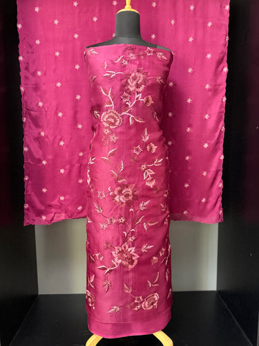 Floral Machine Embroidery Pure Organza Salwar Set | SBS1322