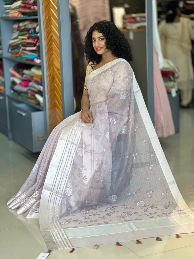 Point Embroidery Silky Kota Saree | BLD280