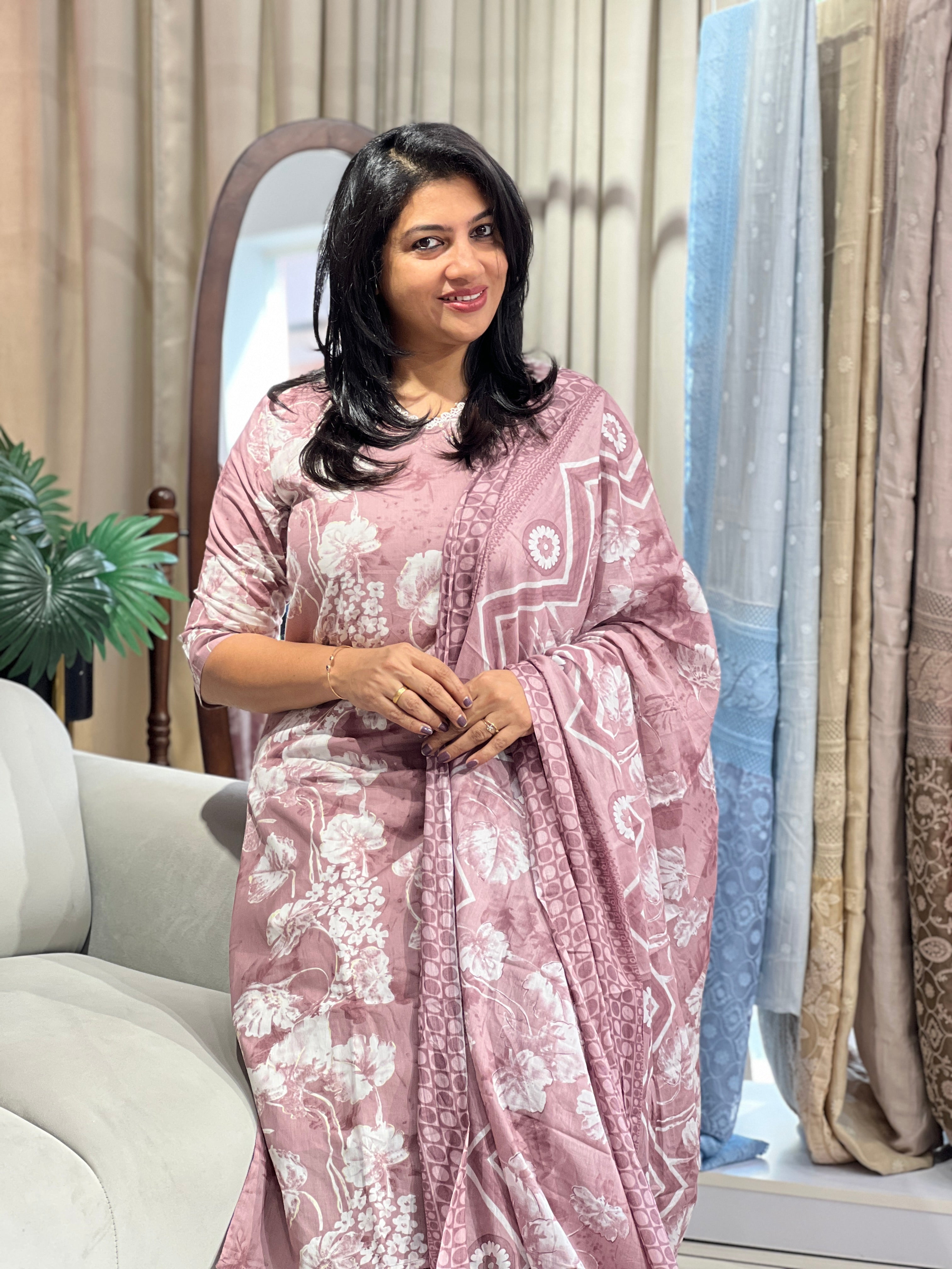 Floral Printed Cotton Kurta Set | MSN229